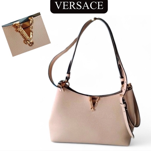 Versace Handbags - VERSACE Virtus Hobo Handbag/Crossbody w/Branded Dust Bag, NWOT